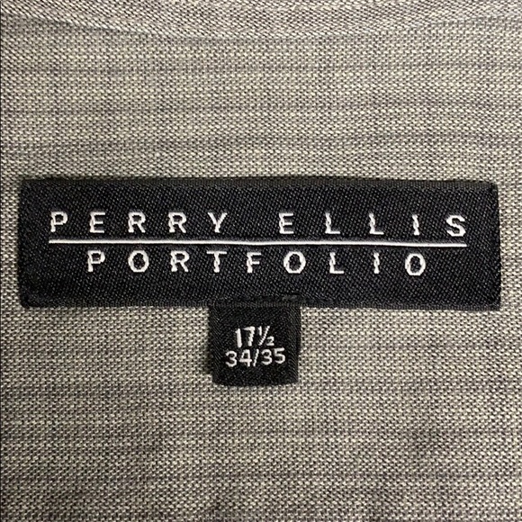 PERRY ELLIS PORTFOLIO Gray Shirt 17 1/2 34/35 - Picture 7 of 7
